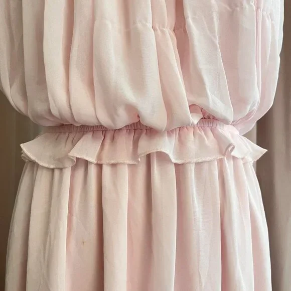 Express Boho Pink And Red Ruffle Dress - Picture 3 of 8